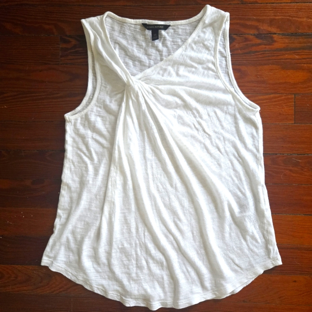 Banana Republic White Sleeveless Top